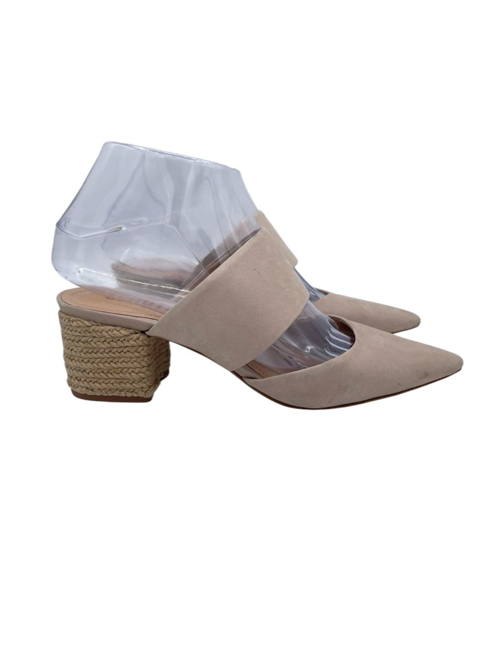 Schutz Deliana Mule Block Heel Shoes 6 Nude